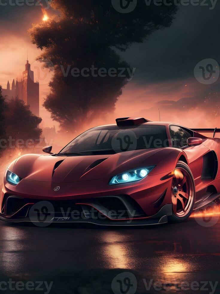 Super Car Wallpaper for mobile Screen AI Generative photo