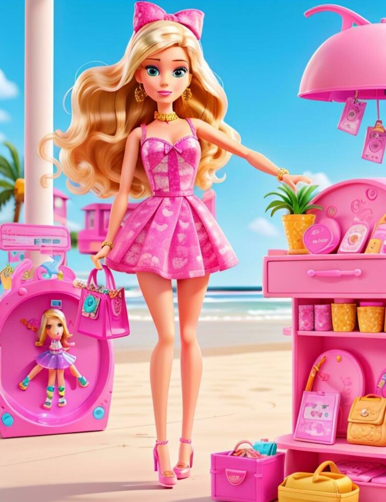 Barbie adicto a las compras verano ai generativo foto