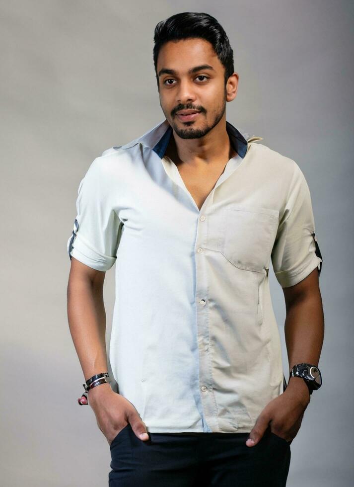 Man Modeling in Studio AI Generative photo