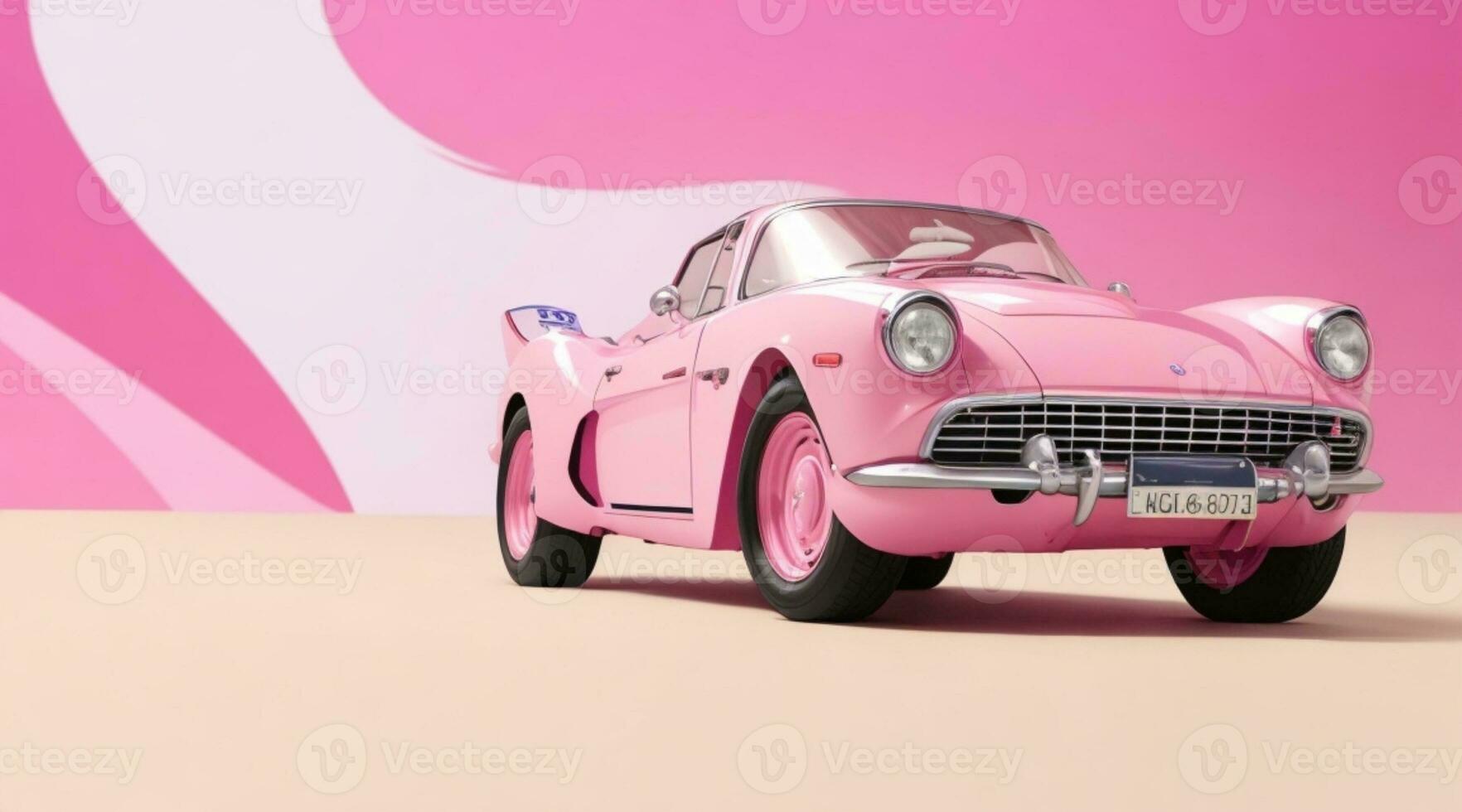 clásico coche rosado fondo de pantalla ai generativo foto