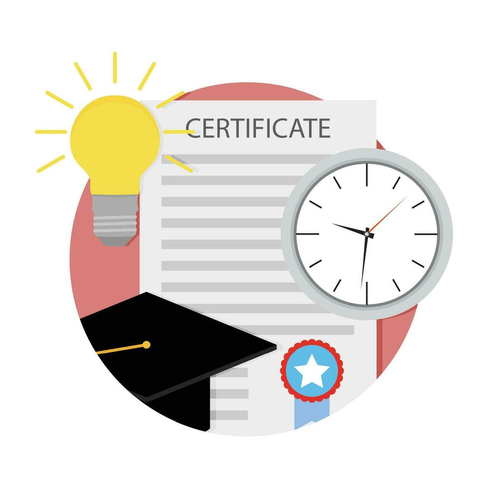 Time for graduation college icon vector. illustration of education time school and university vector