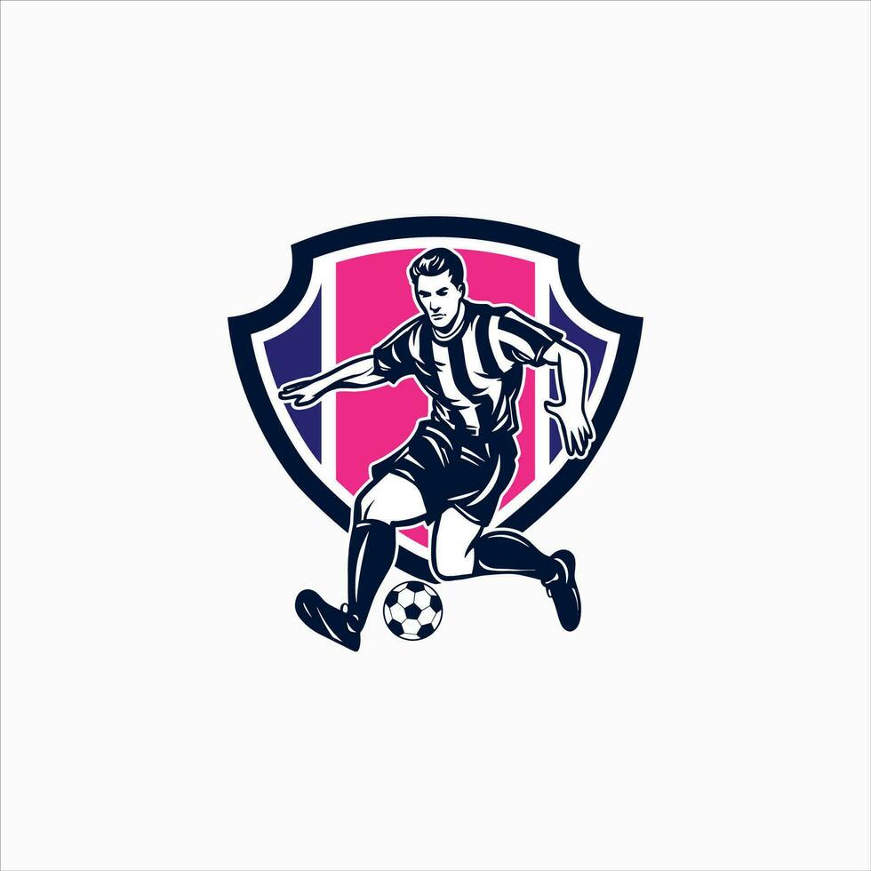 fútbol y fútbol americano jugador hombre logo vector