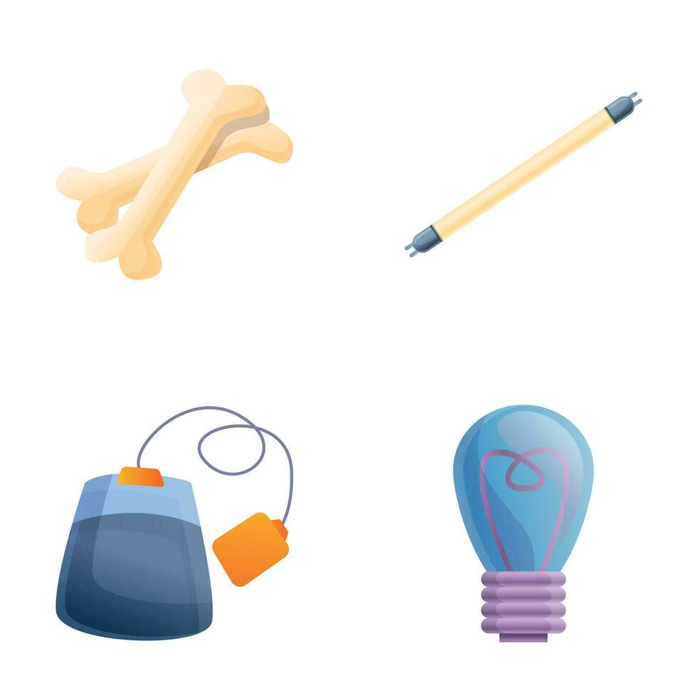 Household waste icons set cartoon vector. Waste separation vector