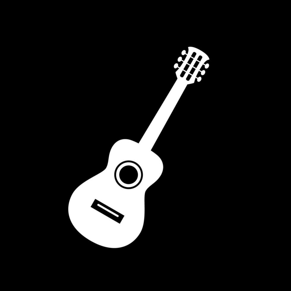 acústico guitarra negro silueta. música instrumento icono. vector ilustración.
