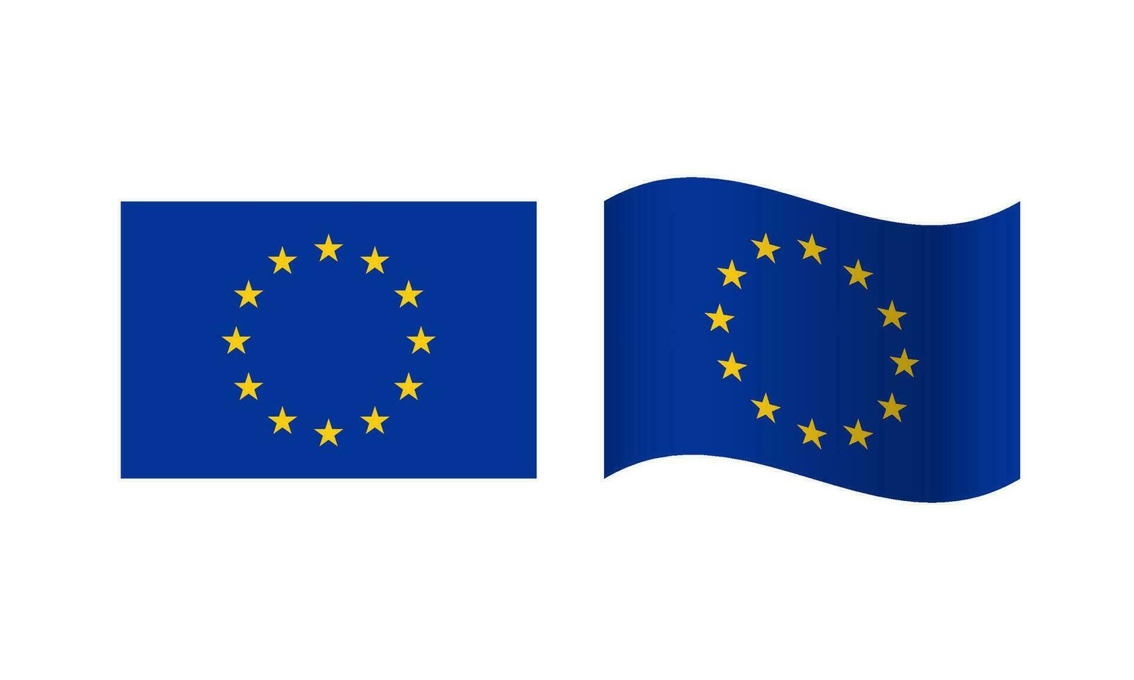 Rectangle and Wave European Union Flag Illustration vector