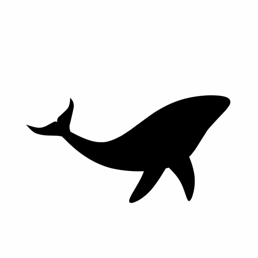 ballena silueta vector. ballena silueta lata ser usado como icono, símbolo o signo. ballena icono vector para diseño de océano, submarino, naturaleza o marina