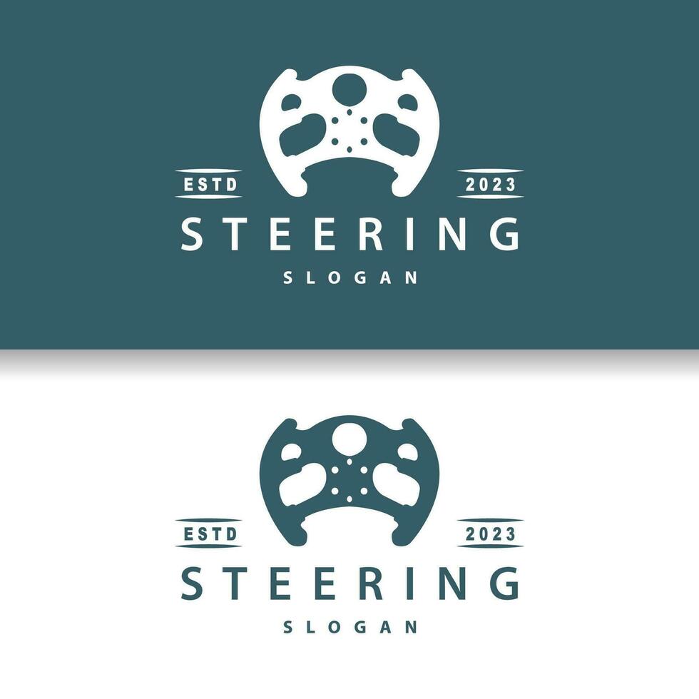 Steering Logo, Simple Vehicle Steering Business Design, Illustration of Racing, Repairing, Training Car Vintage Silhouette vector