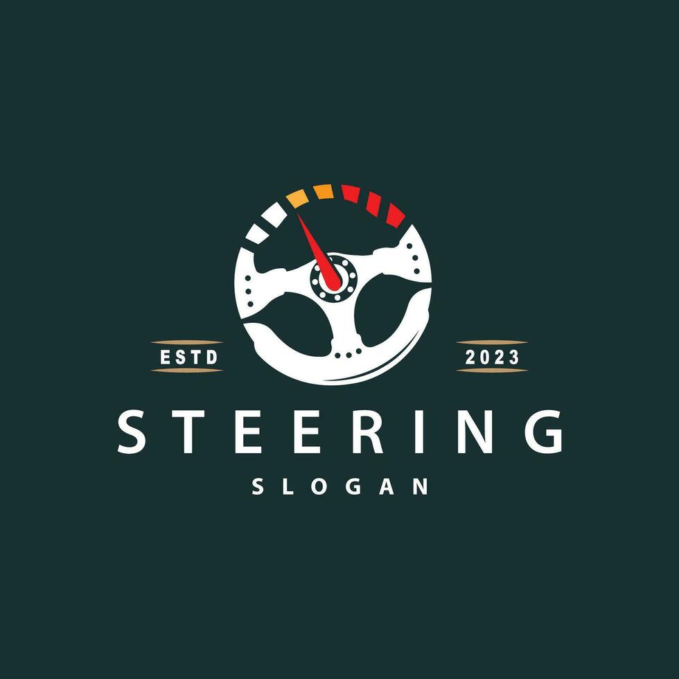 Steering Logo, Simple Vehicle Steering Business Design, Illustration of Racing, Repairing, Training Car Vintage Silhouette vector