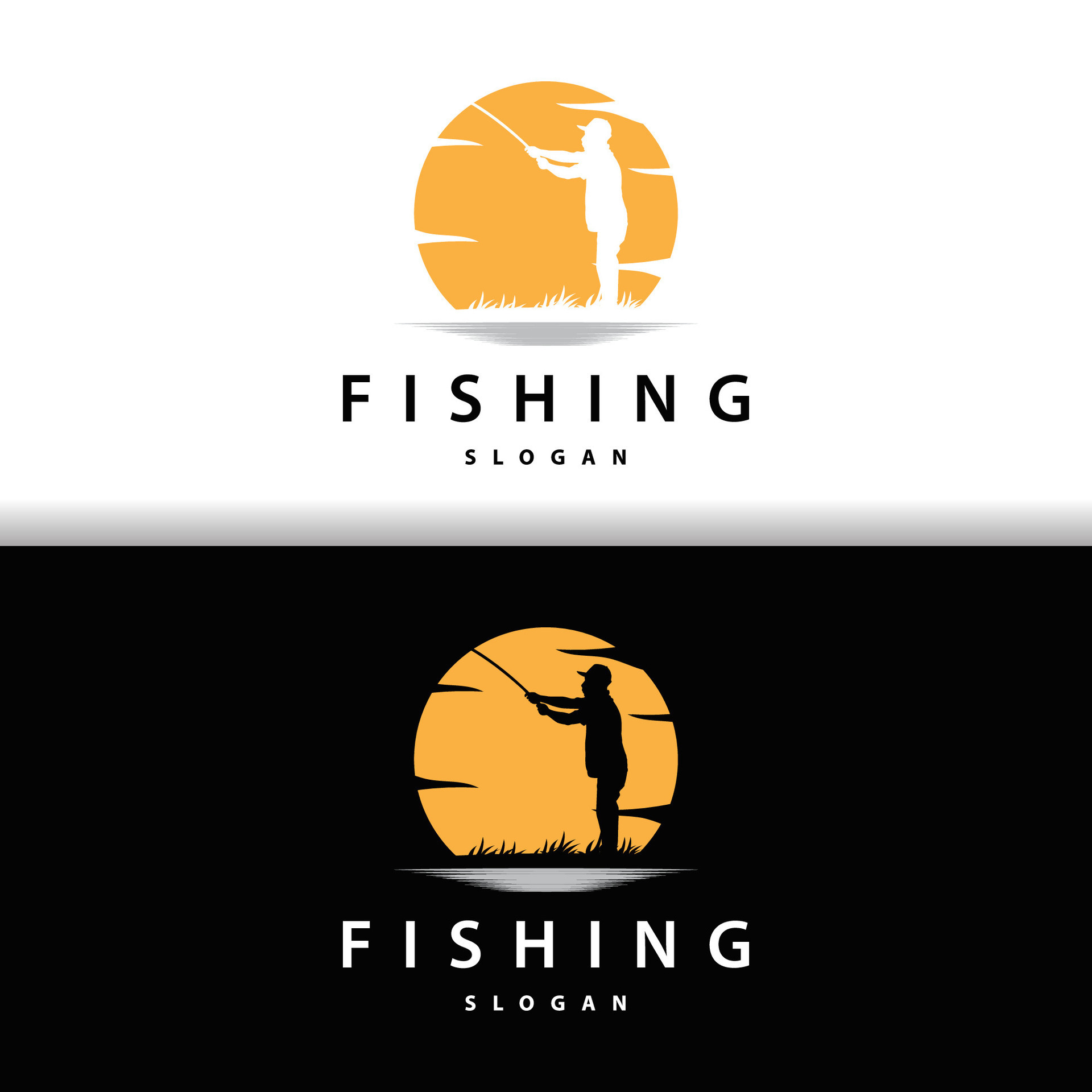 Angler Fishing Logo, Simple Outdoor Fishing Man Silhouette Template Design  34328262 Vector Art at Vecteezy