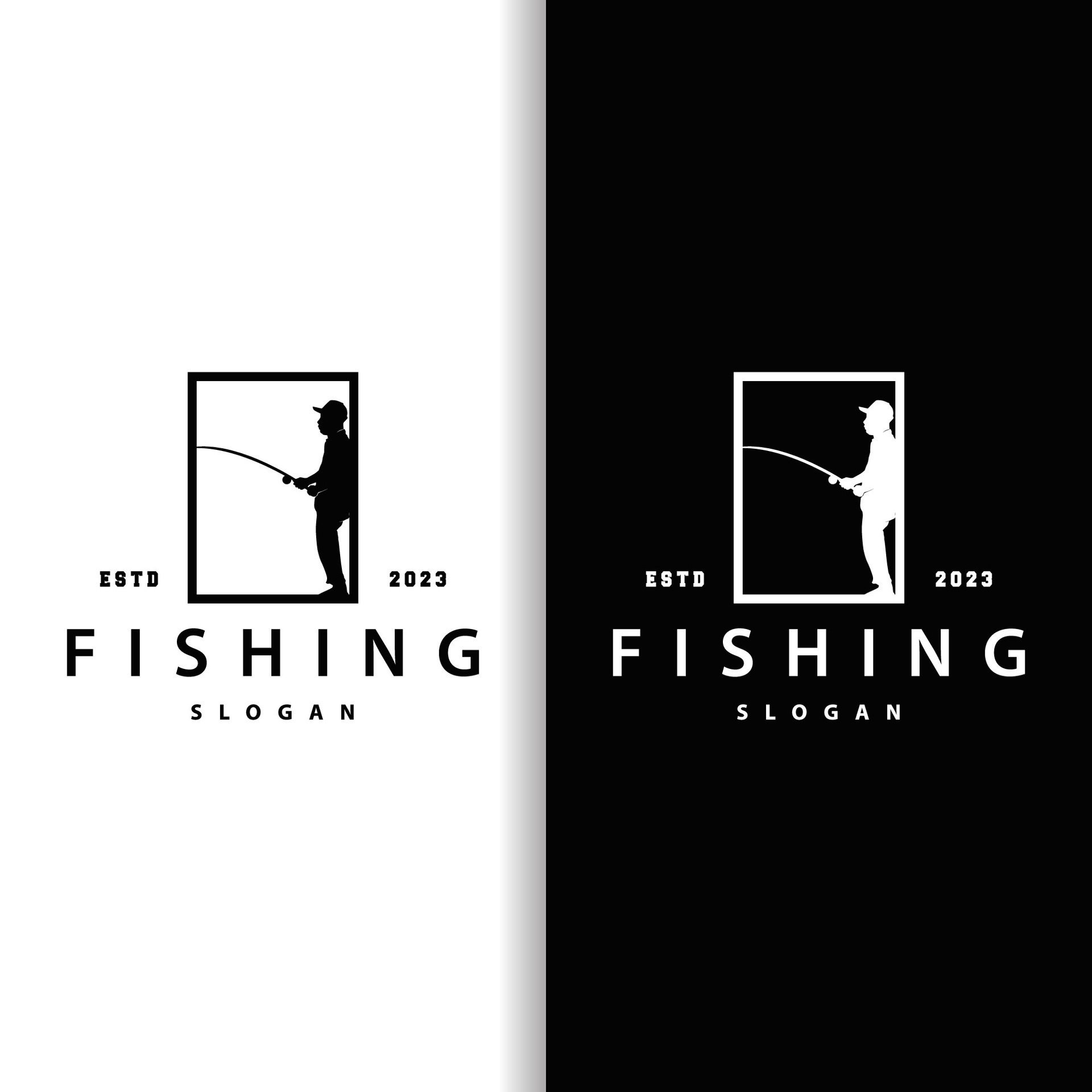 Angler Fishing Logo, Simple Outdoor Fishing Man Silhouette Template Design  34328267 Vector Art at Vecteezy