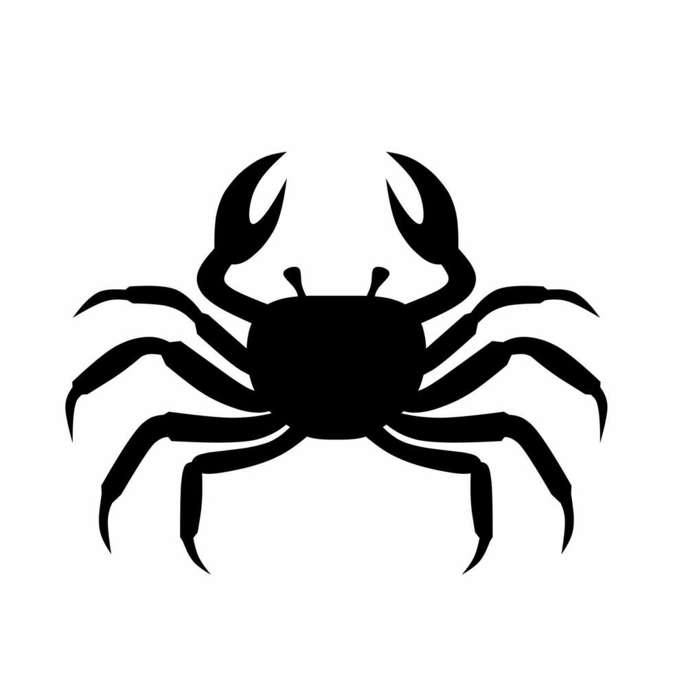 Crab silhouette vector. Crab silhouette can be used as icon, symbol or sign. Crab icon vector for design of ocean, undersea or marine