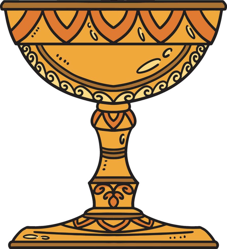 Christian Chalice Of Wine Cartoon Colored Clipart vector