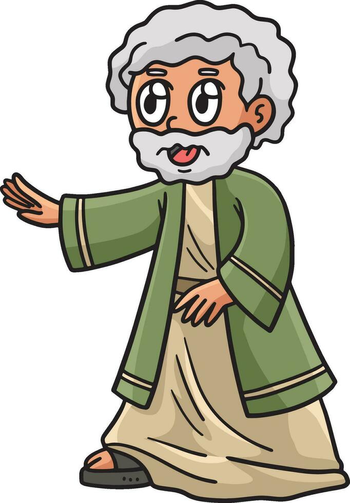 Christian Moses Cartoon Colored Clipart vector