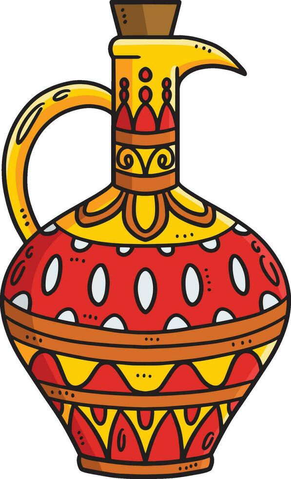 Greek Vase Cartoon Colored Clipart Illustration vector