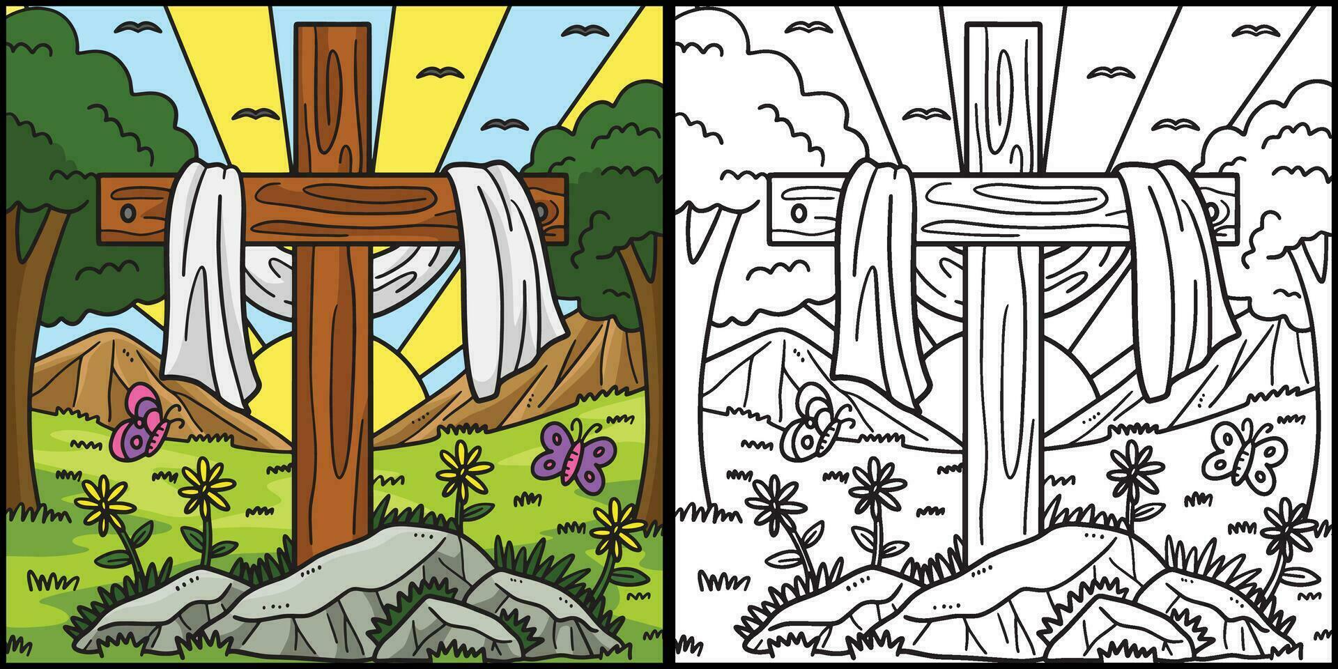 cristiano cruzar cubierto con tela ilustración vector