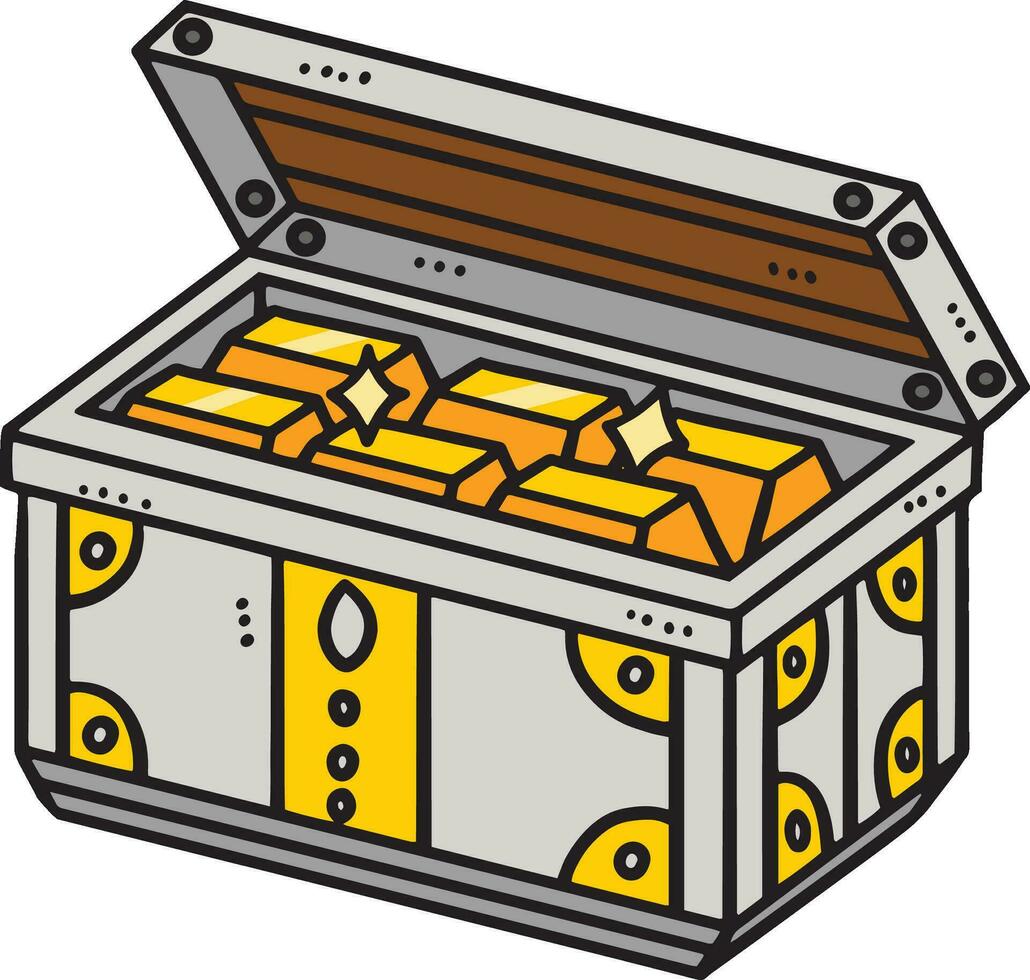 Treasure Gold Cartoon Colored Clipart Illustration vector