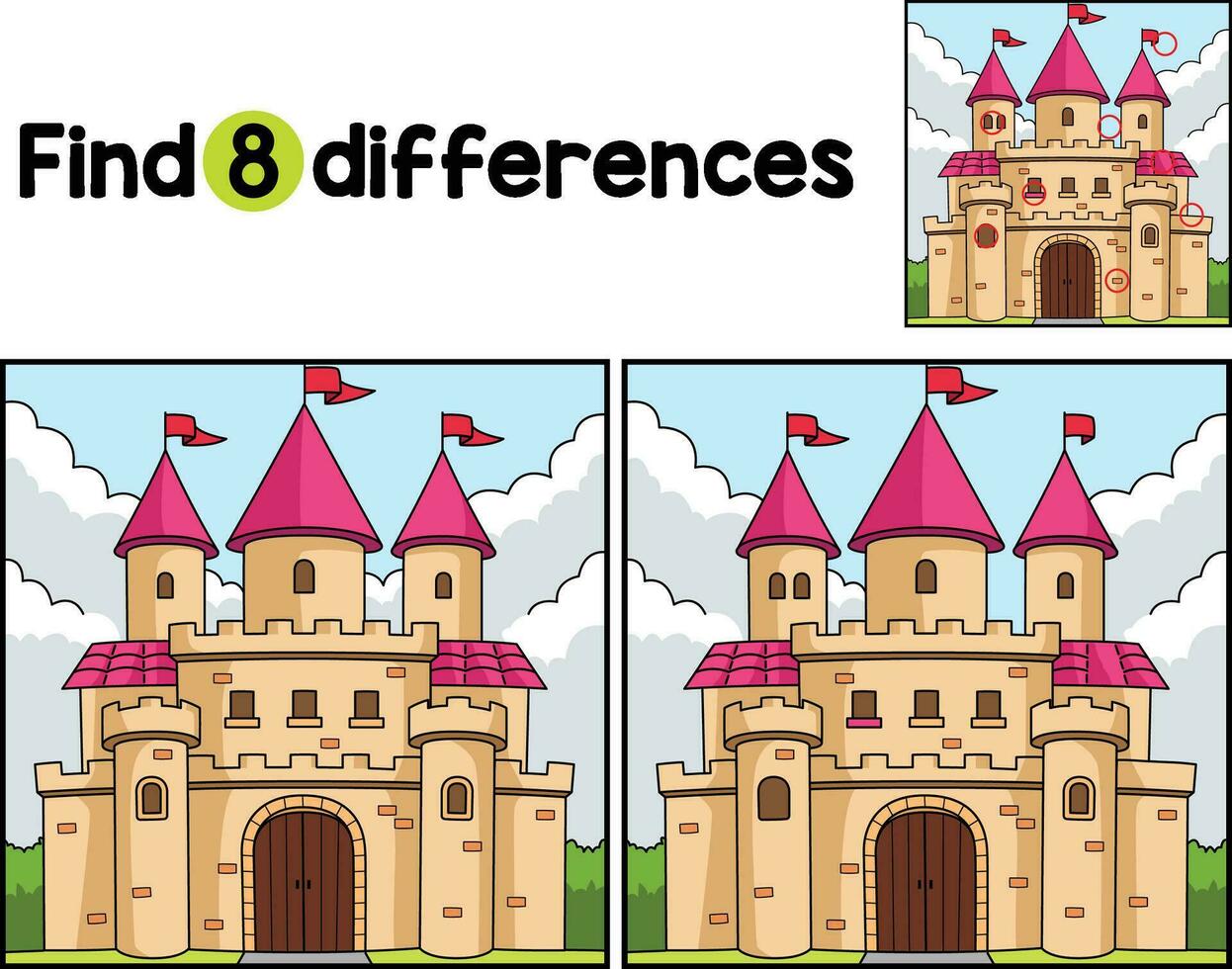 Royal Castle Find The Differences vector