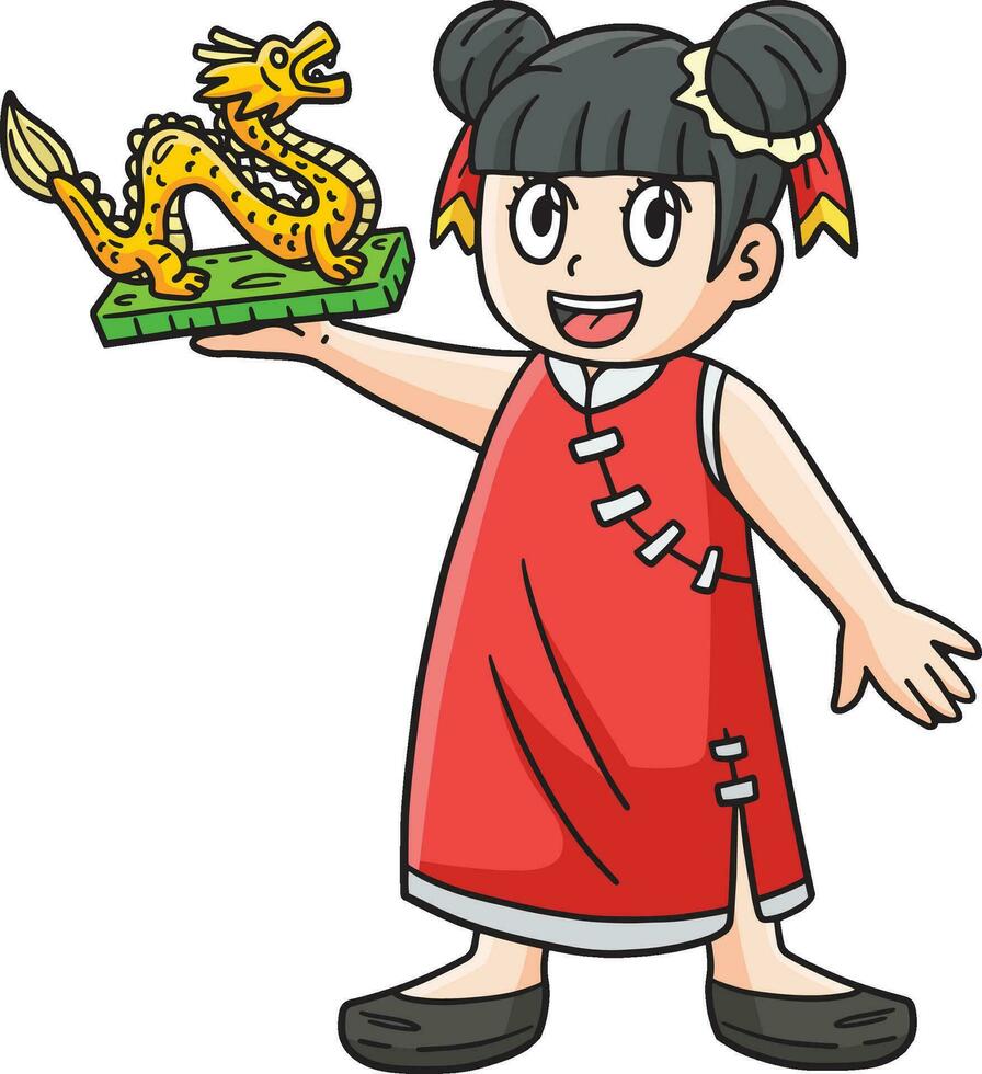 año de el continuar niña continuar estatuilla clipart vector