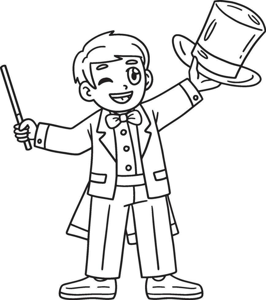 Circus Magician with a Hat and Wand Isolated vector