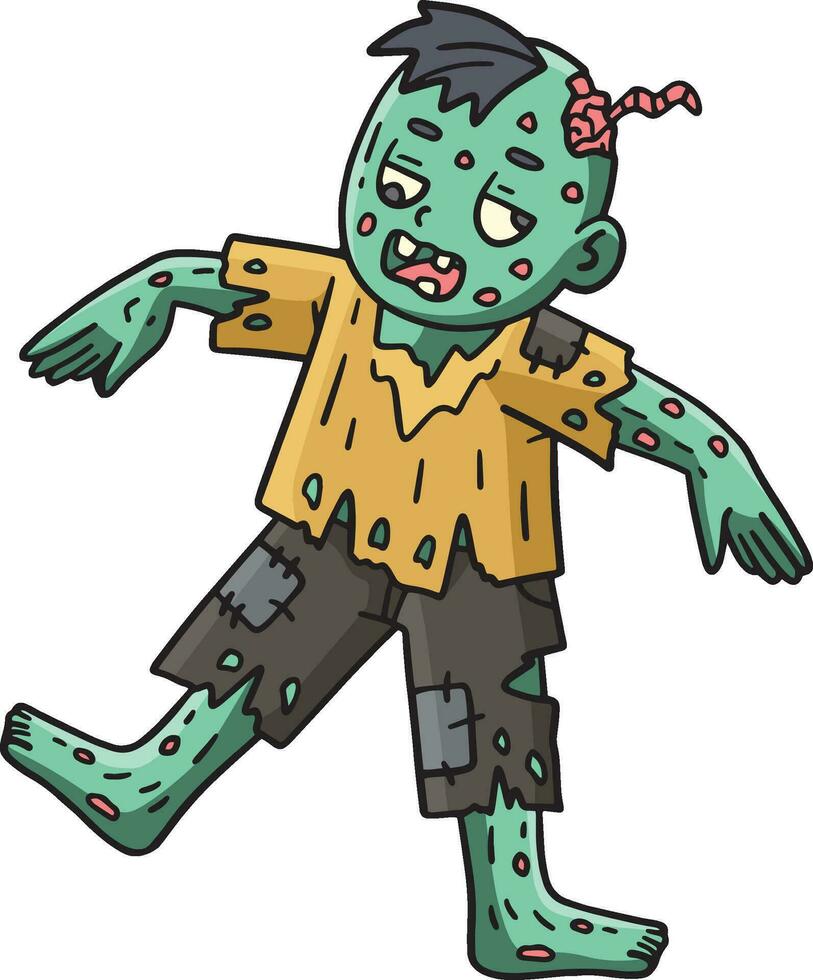 zombi dibujos animados de colores clipart ilustración vector