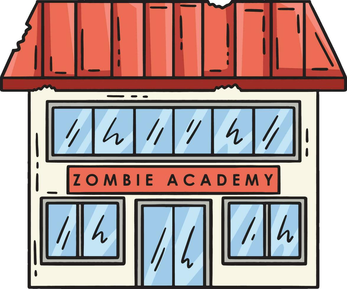 Zombie Academy Cartoon Colored Clipart vector