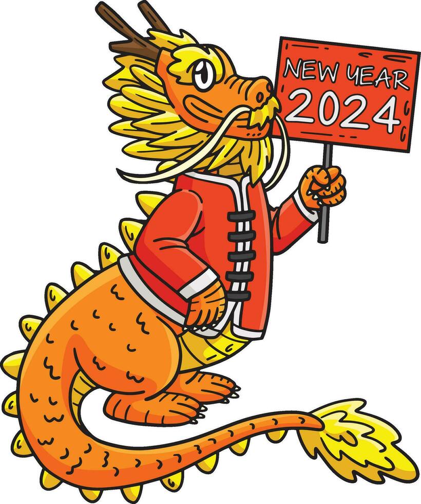 Year of the Dragon Chinese Outfit 2024 Clipart vector