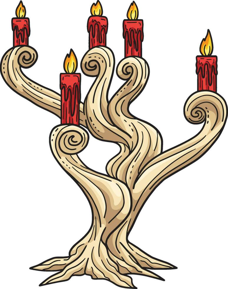 Halloween Candelabra Cartoon Colored Clipart vector