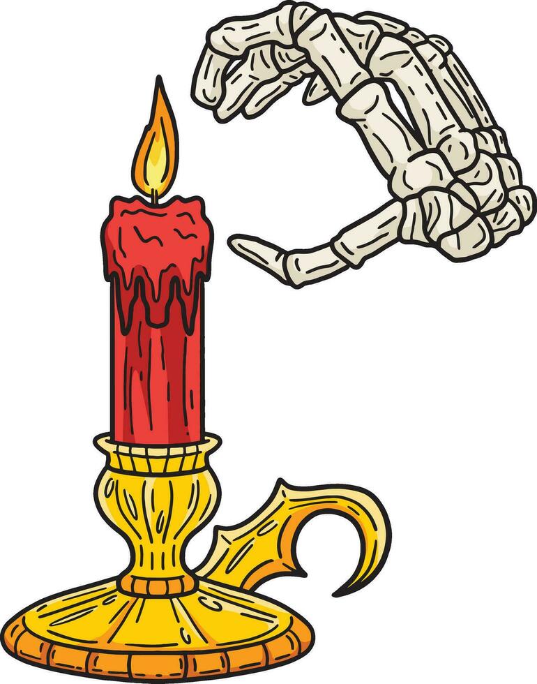 Víspera de Todos los Santos candelabro dibujos animados de colores clipart vector