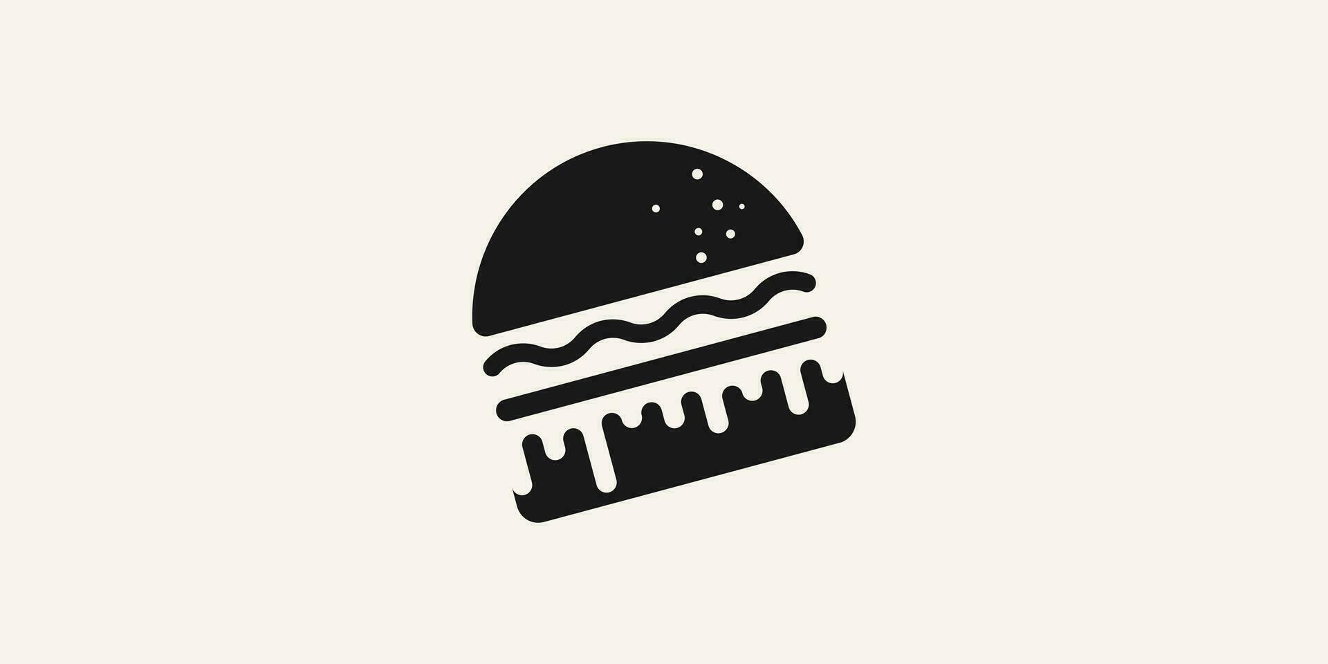 burger food logo design, simple flat logo. vector