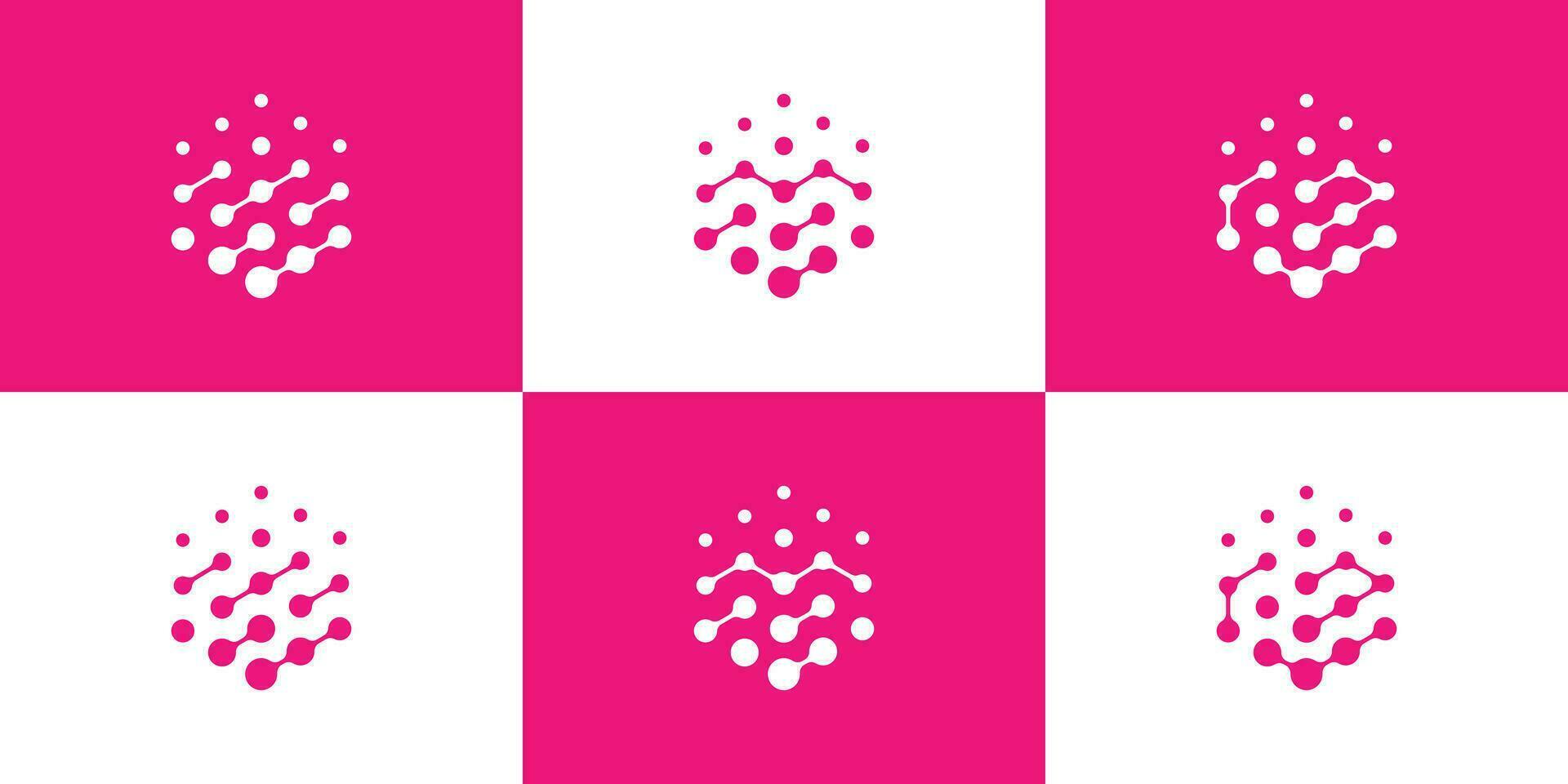 The logo design is a combination of love and hexagon shapes with a technology and interconnected style. vector
