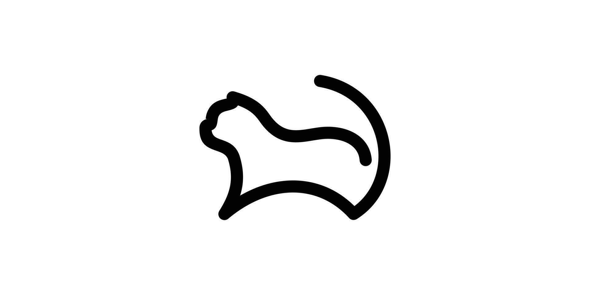 mascota gato logo diseño hecho en un minimalista estilo. vector