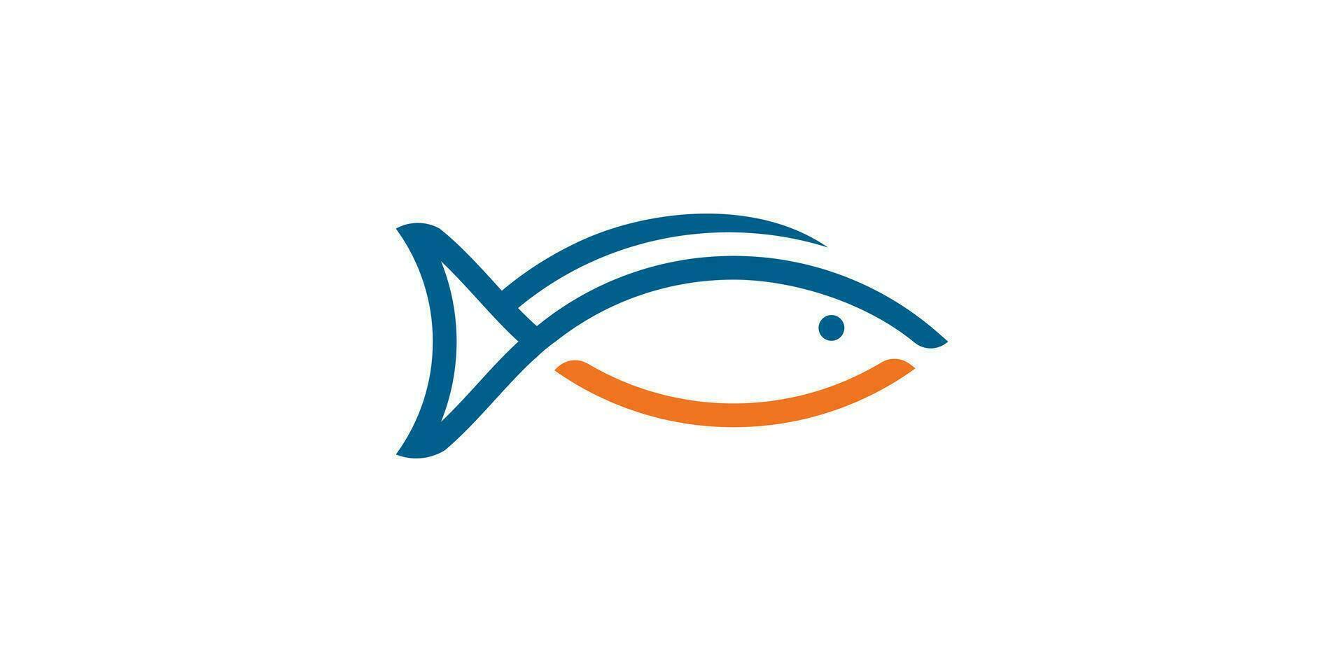 logo design combination of salmon with a smile. vector