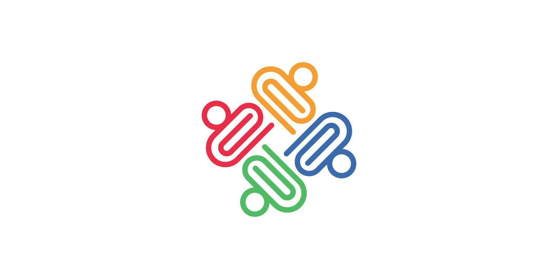 team work logo design with a combination of clips and people. vector