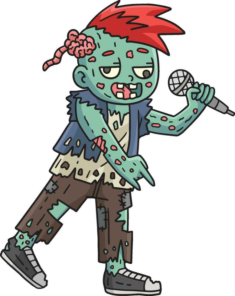 zombi balancín dibujos animados de colores clipart ilustración vector