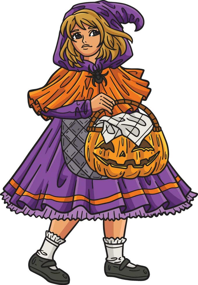 niño participación calabaza cesta dibujos animados clipart vector