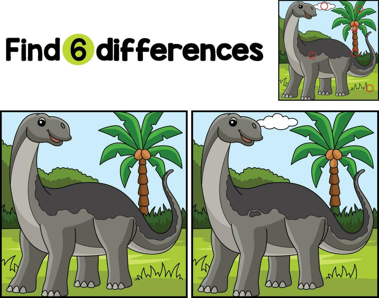 Jobaria Dinosaur Find The Differences vector