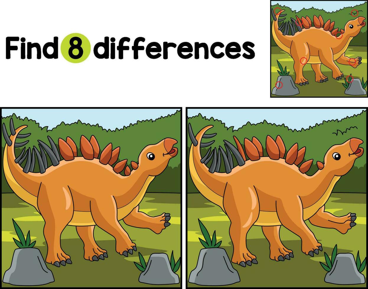 kentrosaurio dinosaurio encontrar el diferencias vector