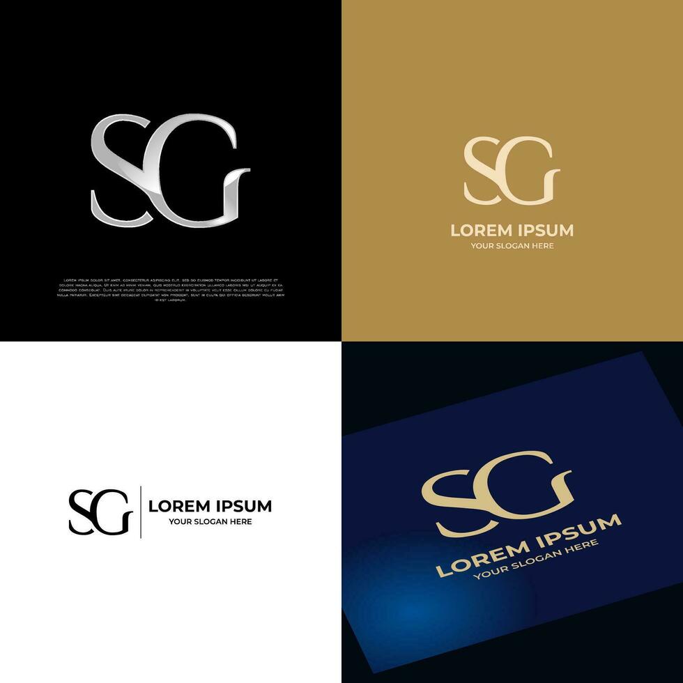 Logo Initial SG Lettering Typography Modern vector