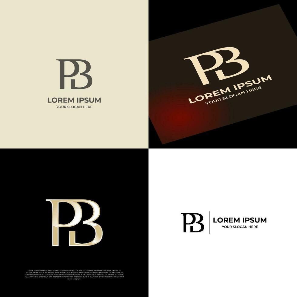 PB Initial Modern Luxury Logo Template for Business vector
