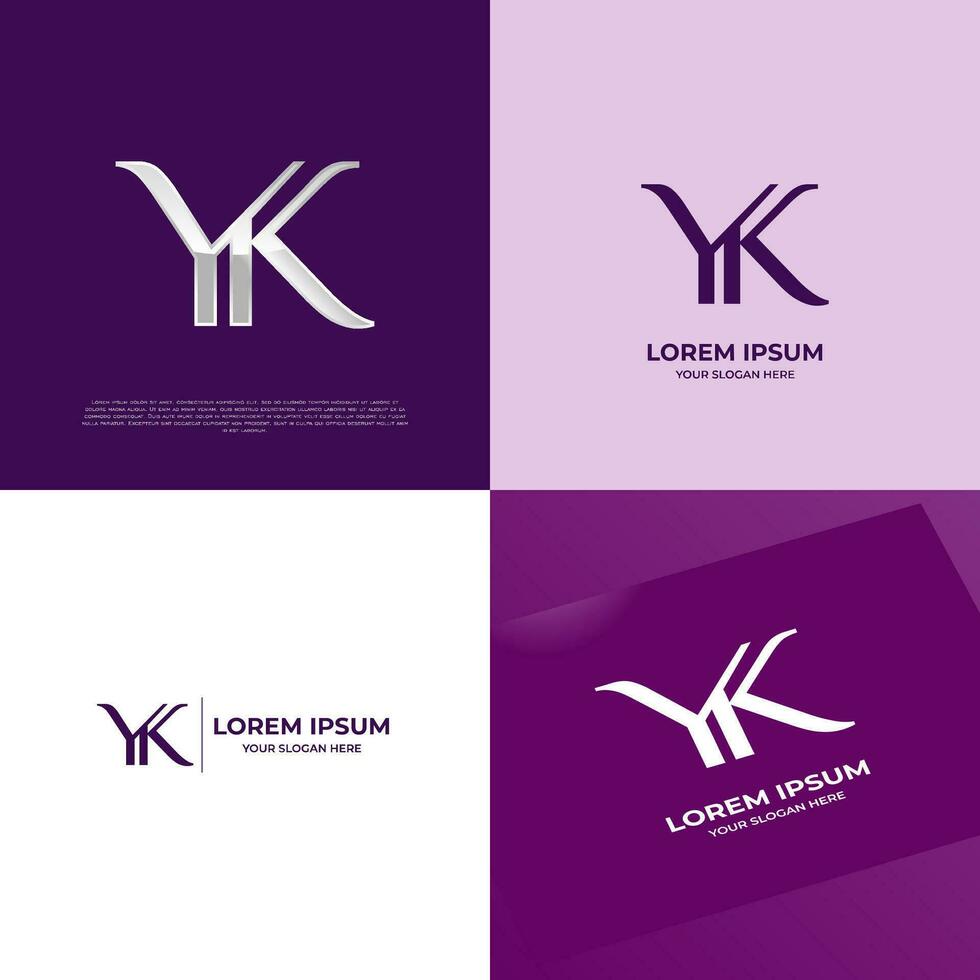 YK Initial Modern Typography Emblem Logo Template for Business vector