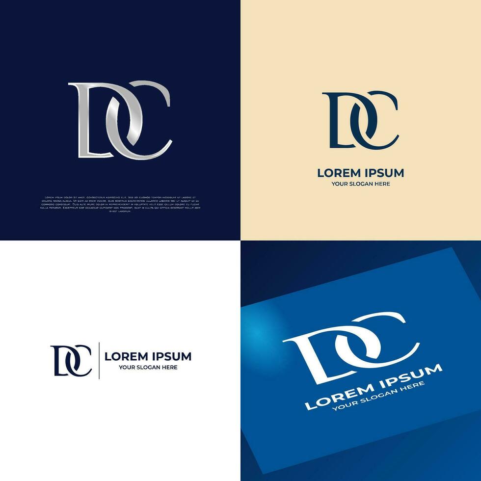 DC Initial Lettering Modern Luxury Logo Template for Business vector