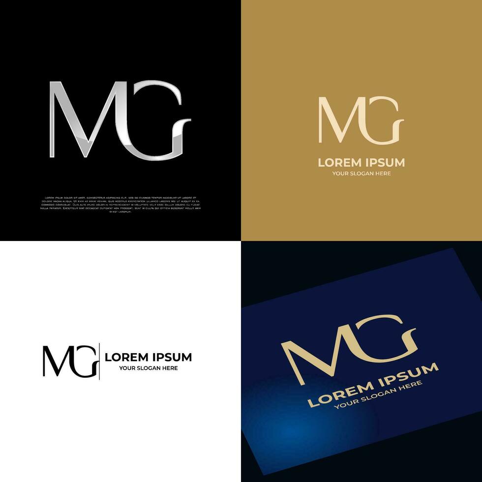 Logo Initial MG Lettering Typography Modern vector