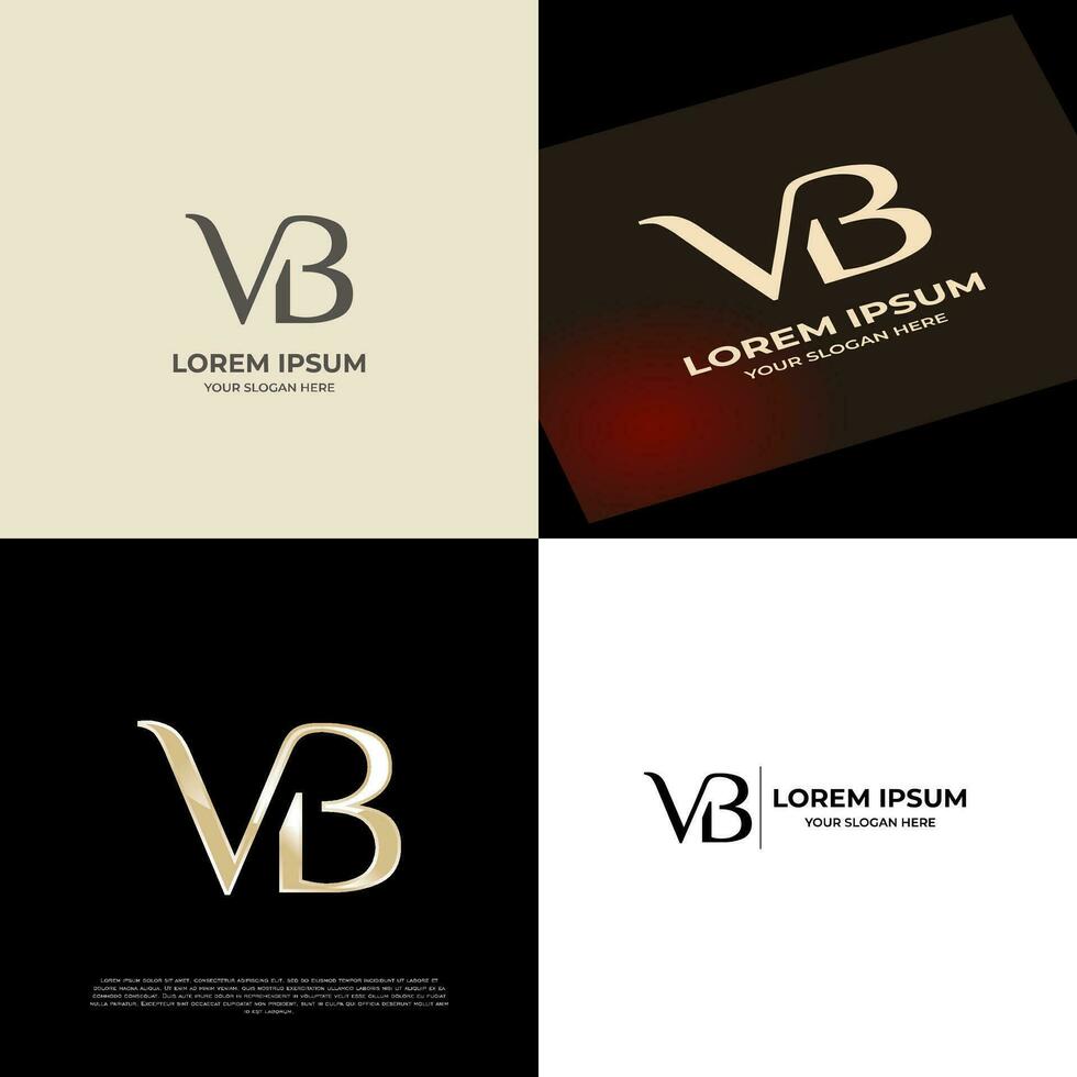 VB Initial Modern Luxury Logo Template for Business vector