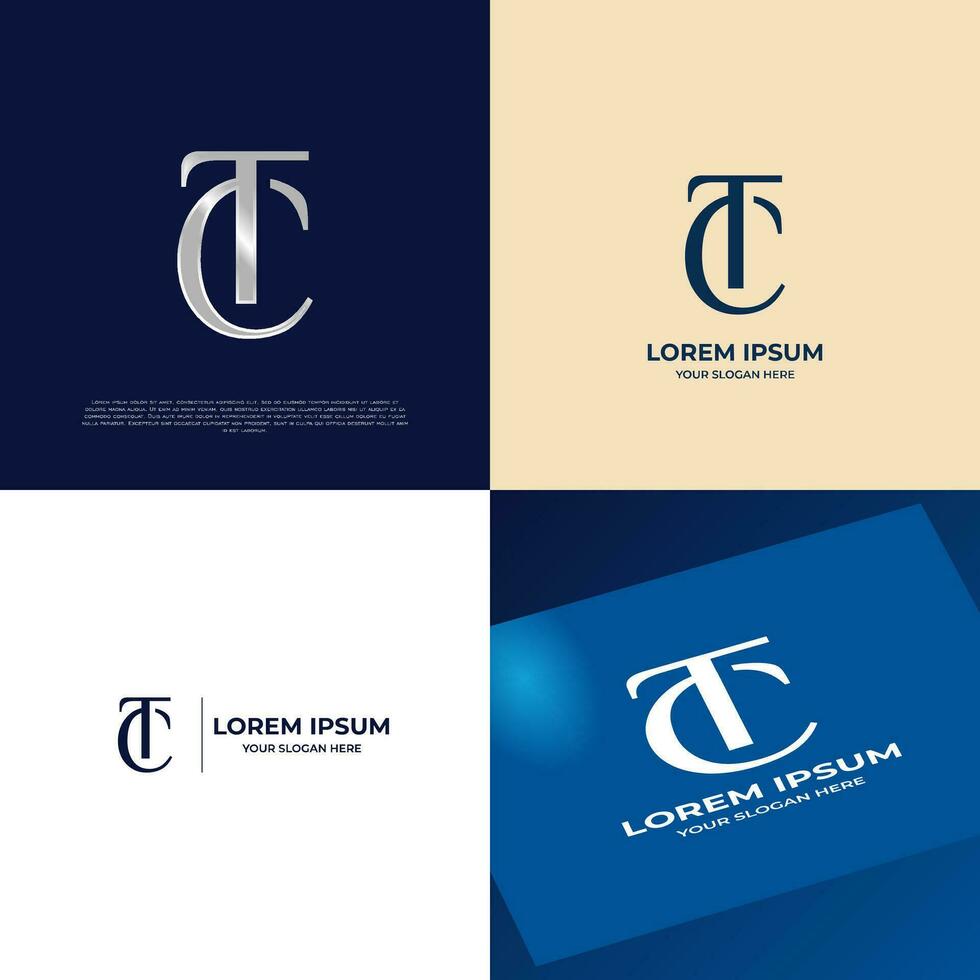 TC Initial Lettering Modern Luxury Logo Template for Business vector