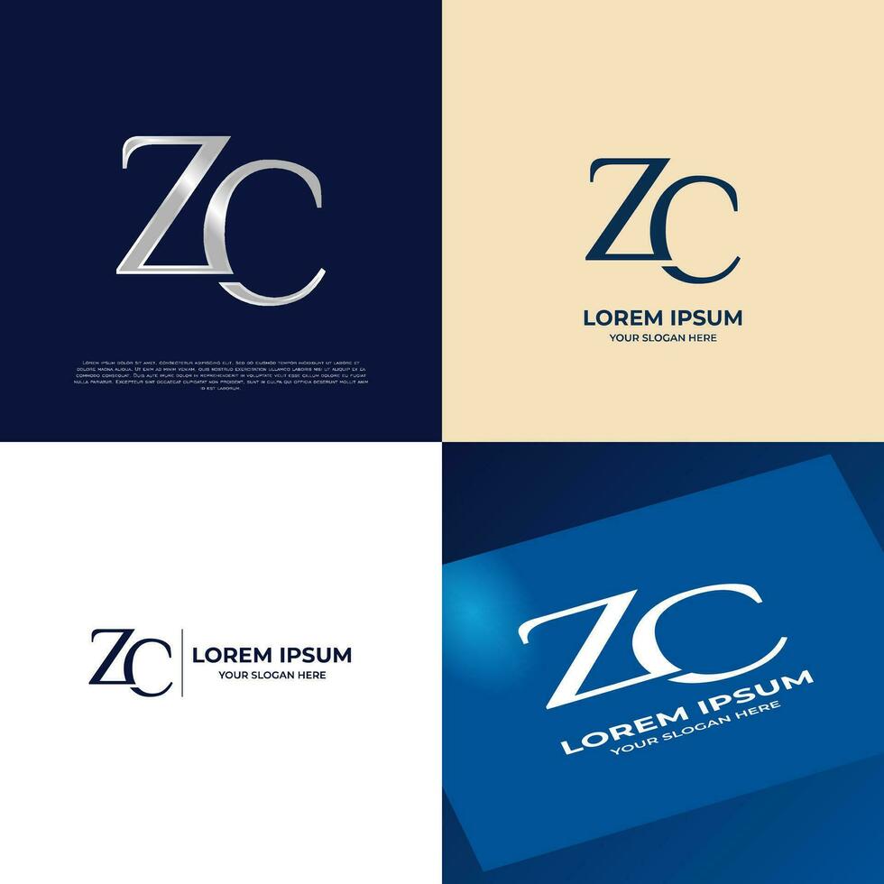 ZC Initial Lettering Modern Luxury Logo Template for Business vector