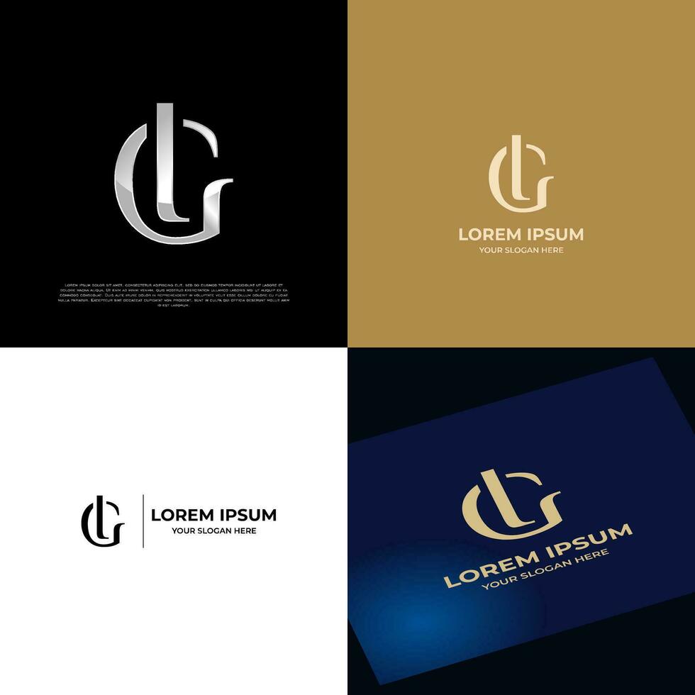 Logo Initial LG Lettering Typography Modern vector