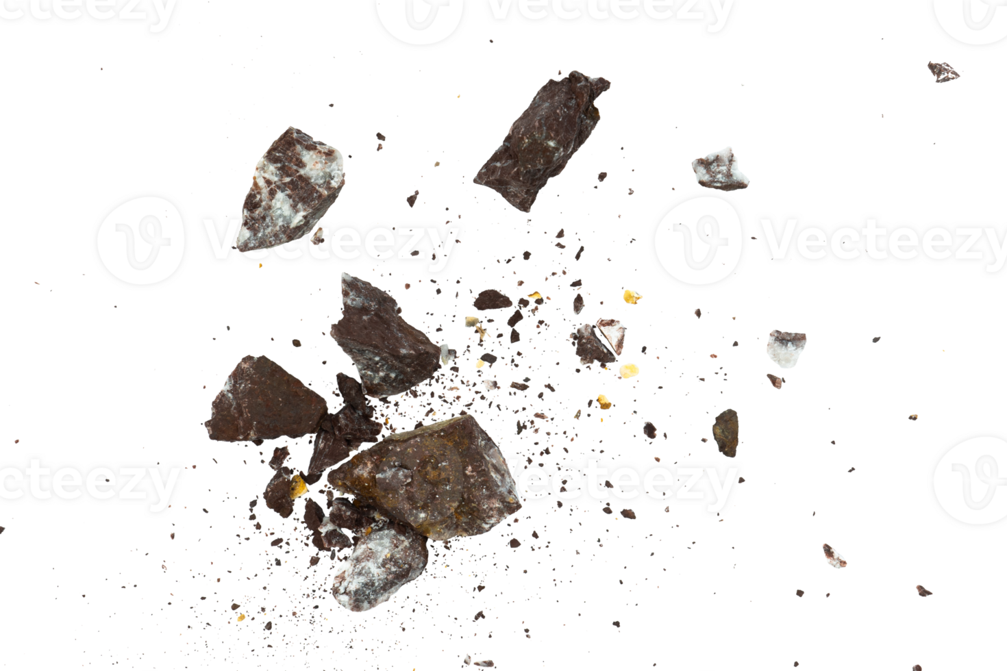 explosie van rots met deeltje png