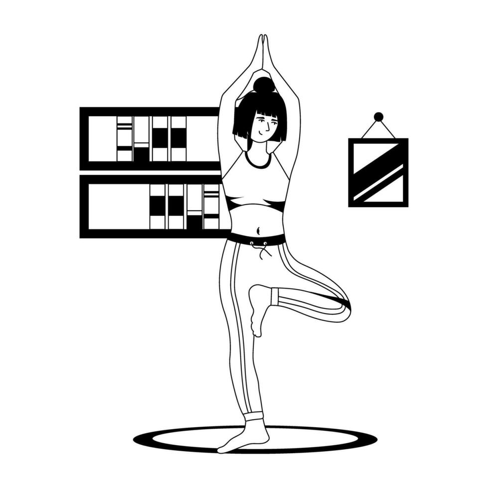 Trendy Tree Pose vector