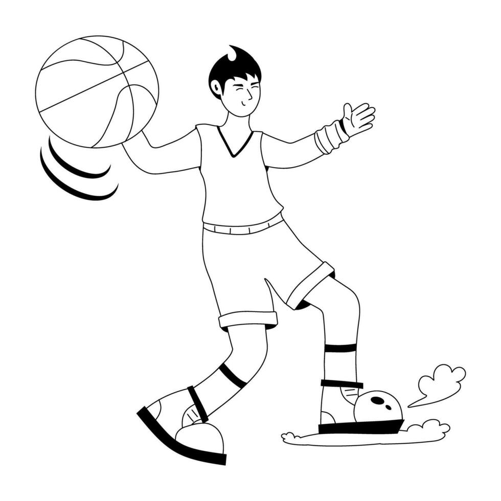 Trendy Basketball Player vector