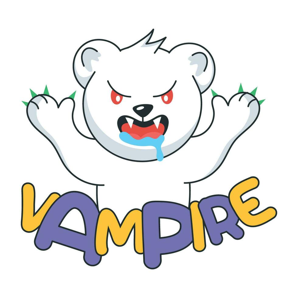 Trendy Vampire Teddy vector